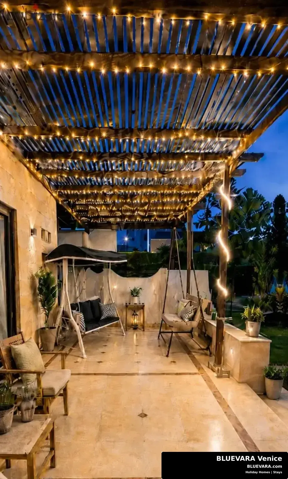 Terrace at night